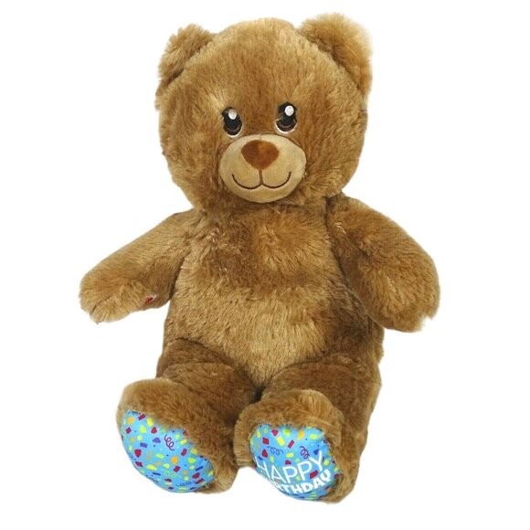 Build-A-Bear Other - Build A Bear Happy Birthday Bear Plush Stuffed Boys Girls Brown Blue 15 inch